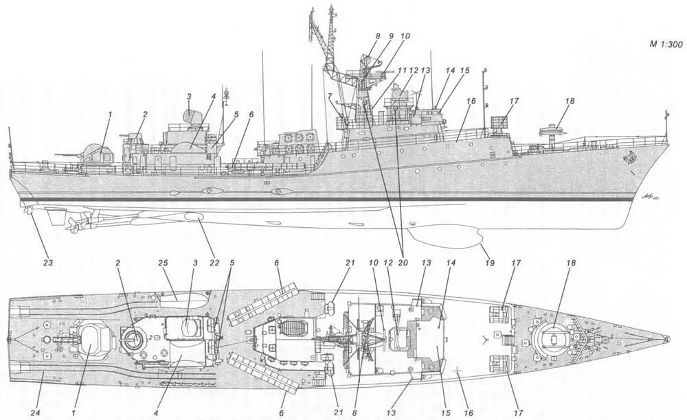 Схема наружного вида МПК Одесский комсомолец 7 1 57мм АУ АК725 2 - фото 3