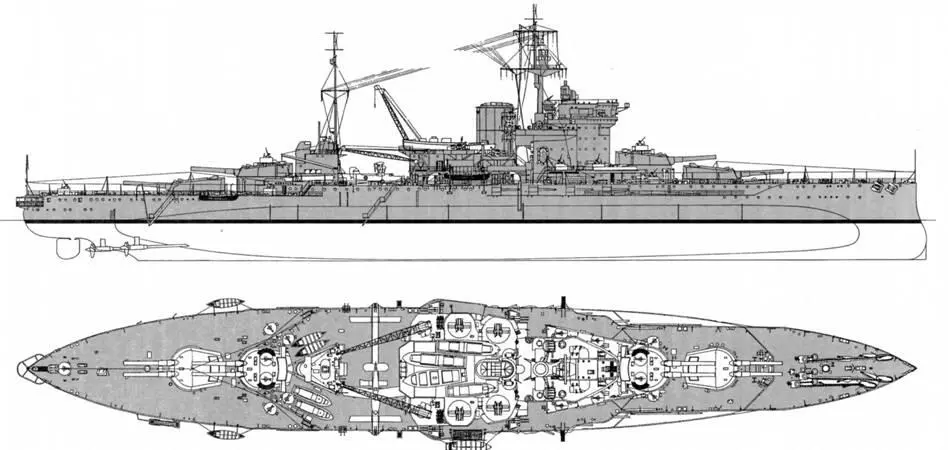 Линейный корабль Уорспайт Наружный вид по состоянию на 19421943 годы Все - фото 38