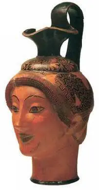 Харин Фигурная ойнохойя в виде женской головы Кон 6 в до н э Древняя - фото 19