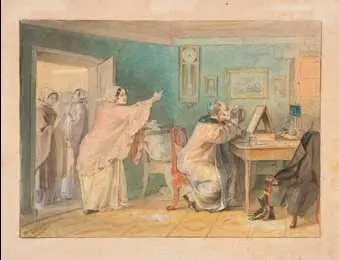 П М Шмельков Сборы в театр Акварель 1850 г Государственная - фото 157