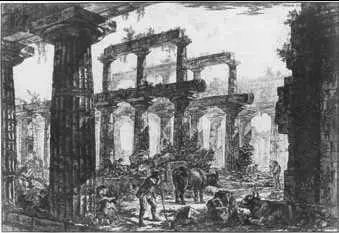 Дж Б Пиранези Руины храма Нептуна в Пестуме Ок 1778 г Пиранези - фото 300