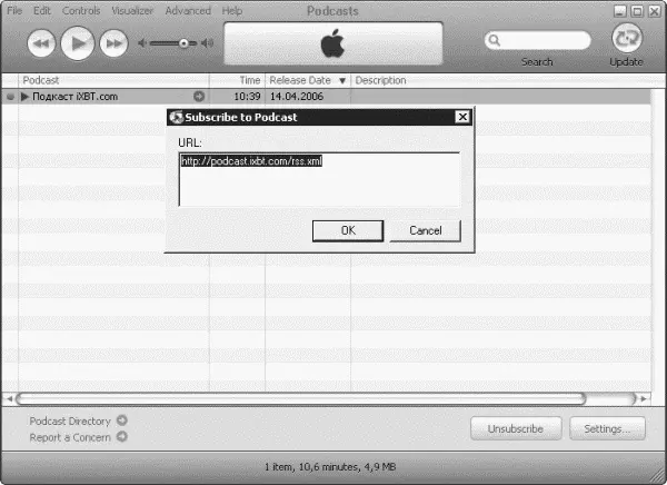 Рис 318 Окно программы для скачивания подкастов iTunes В этом окне можно - фото 114