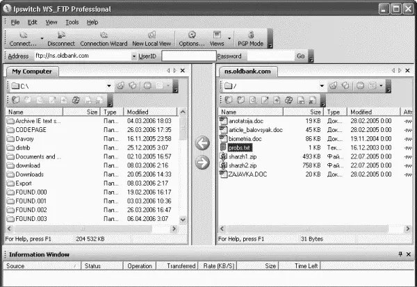 Рис 79 Окно Ipswitch WSFTP Professional Среди действий выполняемых с - фото 176