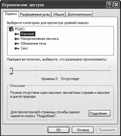 Рис 92 Окно настройки ограничения доступа В верхней части вкладки Оценки - фото 225