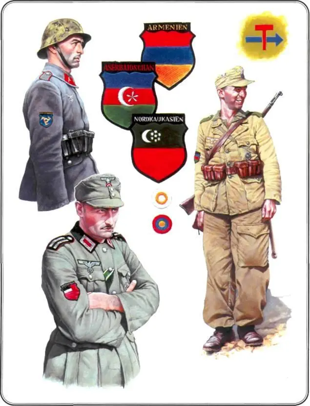 1 Унтерофицер Туркестанского легиона с батальонным знаменем 1943 г 2 - фото 25