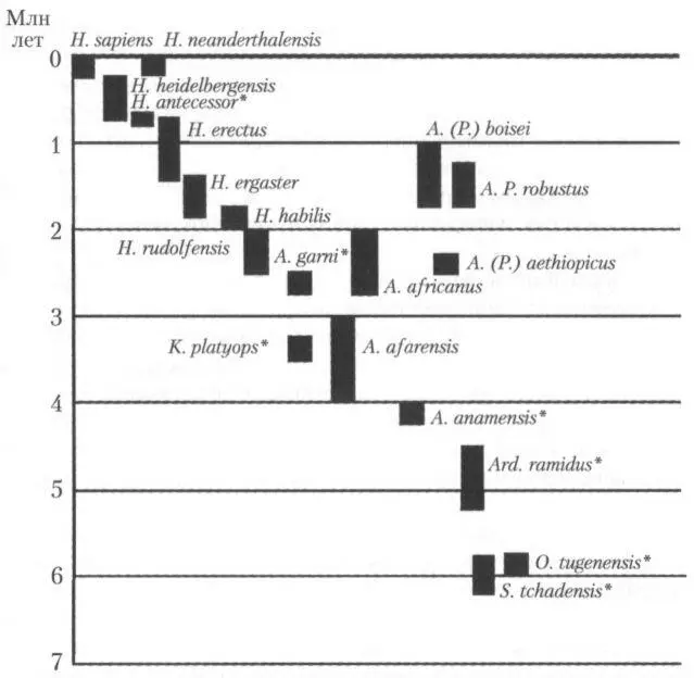 Рис 10Время существования разных видов гоминид Степень филогенетической - фото 14