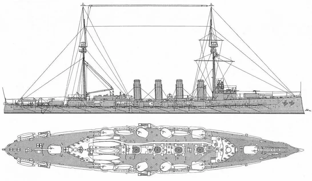 Кохрен Внешний вид корабля Ахиллес Вступил в строй в марте 1907 г - фото 54
