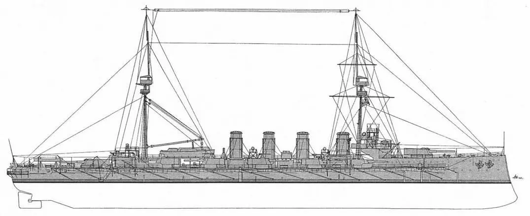 Минотавр Внешний вид корабля С января 1915 г по декабрь 1918 г во 2й - фото 56