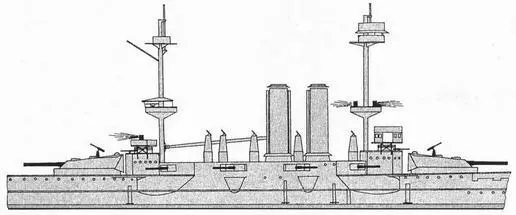Канопус 1917 г 6 орудия со средней палубы перенесены на верхнюю палубу на - фото 55