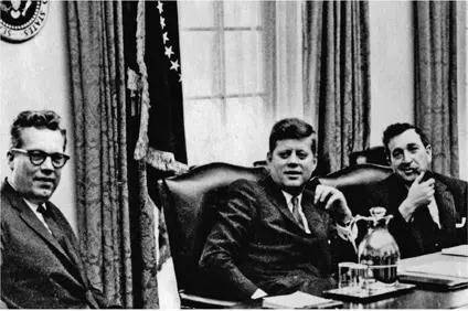 Paul Doty left with Jerry Weisner right and the president who gave them - фото 35
