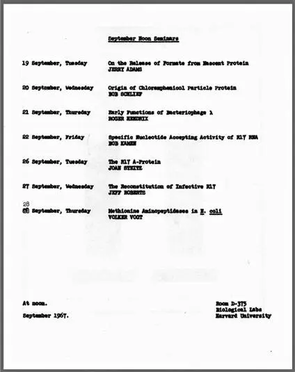 Noon seminars from September 1967 Frank Stahl back to camera Gerald - фото 51