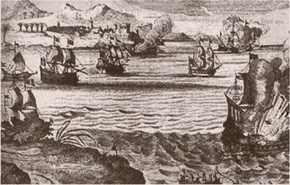 Морской бой у отмели Маракайбо в 1669 году Морган направляет брандер на - фото 34