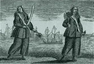 Женщиныпиратки Анна Бонни и Мэри Рид Гравюра 1724 г Мэри Рид убивает - фото 42