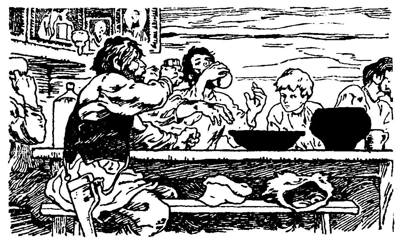 А за столом беседа в которой каждый слушает только самого себя разгорается - фото 14