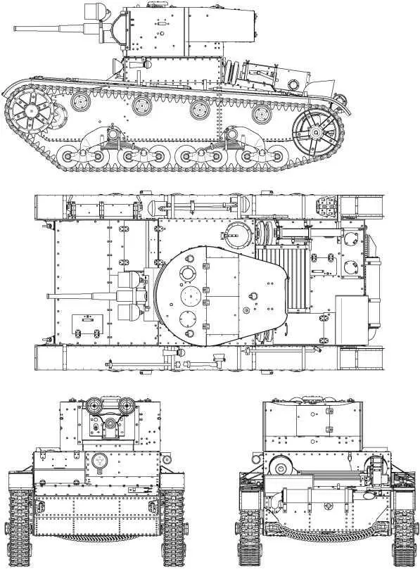 Линейный танк Т26 выпуска 1934 года с клепаным корпусом Машина имеет лючок - фото 47