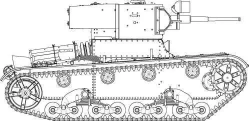 Линейный танк Т26 выпуска 1934 года с клепаным корпусом Машина имеет лючок - фото 48