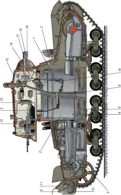 Продольный разрез химического танка XT133 1 резервуар передний 2 - фото 195