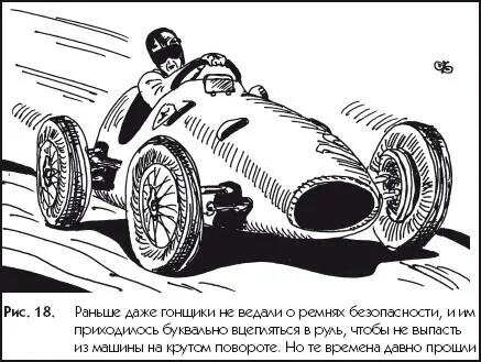 Рис 18Раньше даже гонщики не ведали о ремнях безопасности и им приходилось - фото 18