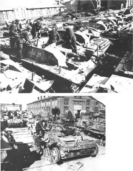 Верхний снимок Ремонтники осматривают трофейные StuG III на рембазе 82 - фото 13