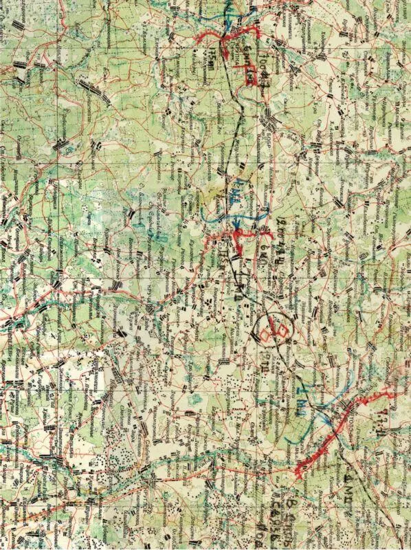 Фрагмент оперативной карты штаба 20й армии боевые действия 1й Московской - фото 95