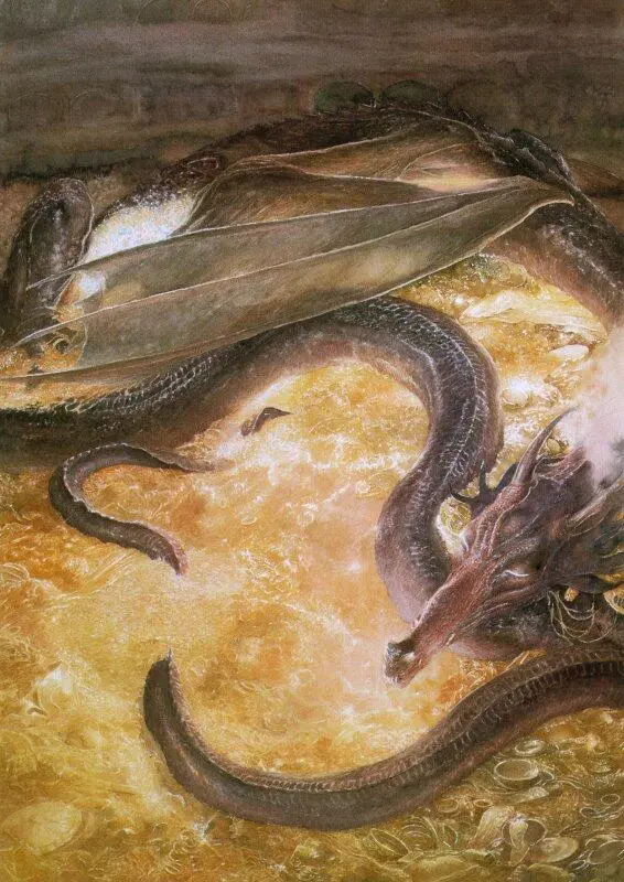 There he lay a vast redgolden dragon fast asleep a thrumming came from his - фото 49