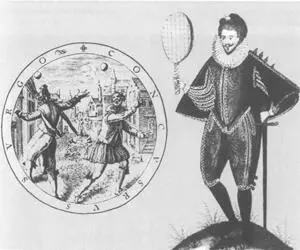 Игроки в мяч Гравюра 1634 г Игрок в теннис Акварель 1580 г Костюмы - фото 54