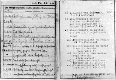 Странички из воинской книжки Wehrpass ветерана дивизии Герман Геринг - фото 13