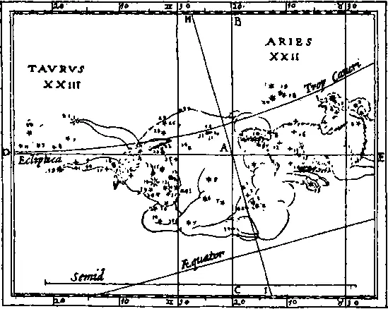 Рис 14 Созвездие Тельца на звездной карте из книги Тринбергера Grienberger - фото 14