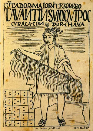 20 A man holding a quipu as depicted in a Spanish manuscript following the - фото 24