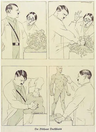 31 A Nazi cartoon of 1933 Hitler is presented as a sculptor who creates the - фото 45