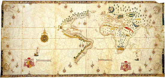 37 The Salviati World Map 1525 While the 1459 world map is full of - фото 53