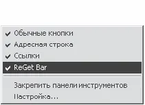 Рис 128 Контекстное меню панели инструментов при помощи ReGet Deluxe с - фото 224