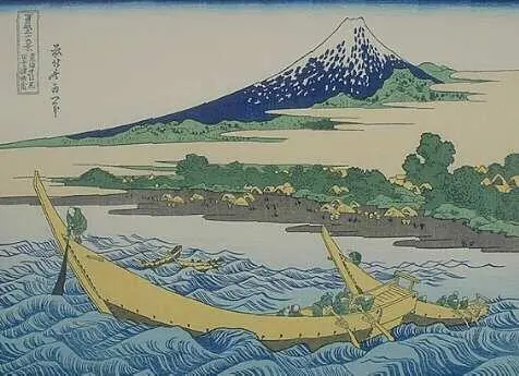 I came out in a boat to look back upon the beach the slopes and Fuji I am - фото 8