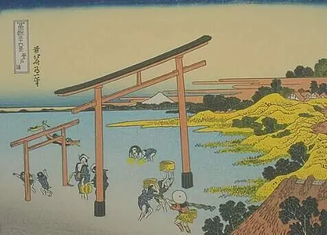 I am fond of this print the torii of a Shinto shrine are visible above the sea - фото 9