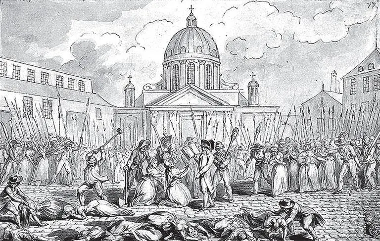 Неизвестный художник Сентябрьские убийства 1792 г Расправа в больнице - фото 151