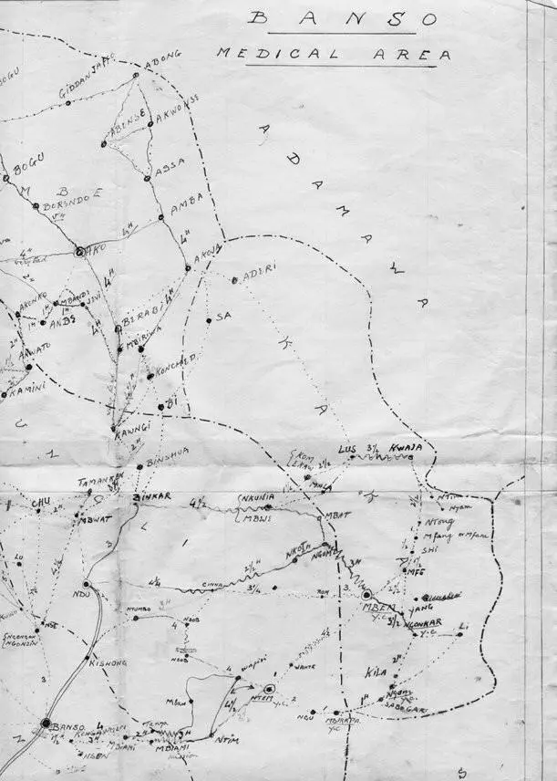 Carte de la région médicale de Banso Cameroun de louest Tout être humain - фото 1