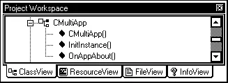 Рис 18 Окно Project Workspace класс CMultiApp Класс CMultiApp определен в - фото 8