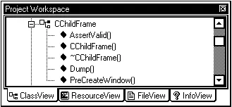 Рис 111 Окно Project Workspace класс CChildFrame Объекты класса CChildFrame - фото 11