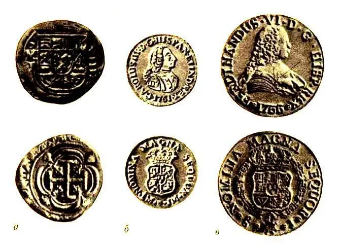 Чеканка золотых монет в Мексике началась в 1720 г Монеты рис 28 а - фото 27