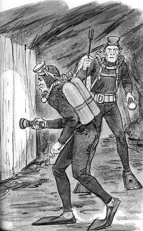 The Three Investigators held their breath as the first man played his torch - фото 4