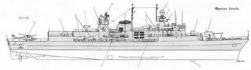 1 127мм АУ 2 40мм АУ 3 Обтекатель антенны ГАС FA 80 4 АП навигационной - фото 255