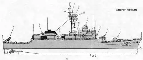 1 76мм АУ 2 375мм РБУ 3 Пост приема передачи грузов на ходу в море 4 - фото 428