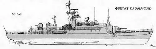 ПРОДОЛЬНЫЙ РАЗРЕЗ ФРЕГАТА DRUMMOND 1 Цепной ящик 2 Кубрики личного состава 3 - фото 48