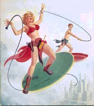 Balanced legs braced like surfers they were each on a flying disc about five - фото 20