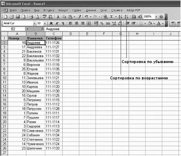 Рис 180 Сортировка Не беспокойтесь поля Номер и Телефон будут также - фото 189