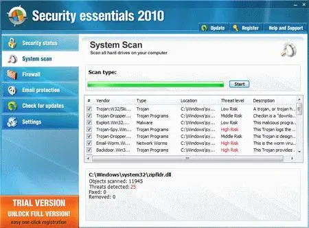 Фальшивый антивирус Security Essentials 2010 Обратите внимание на пугающий - фото 51