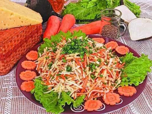 Продукты На 1 порцию 1 некрупная редька 1 средних размеров морковь 50 г - фото 53