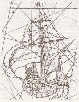 Испанский корабль деталь на карте мира 1529 года Морская карта начала ХУI - фото 28