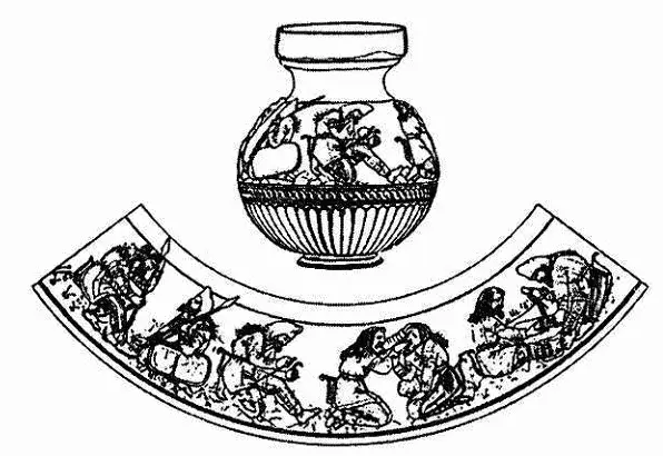 Рис 2 Изображение скифов па золотом кувшине из царского кургана скифского - фото 2