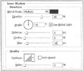 Рис 135 Область Inner Shadow Опишем новые для нас параметры стиля - фото 210